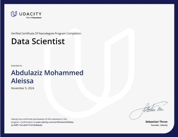 Data Scientist Nano Degree